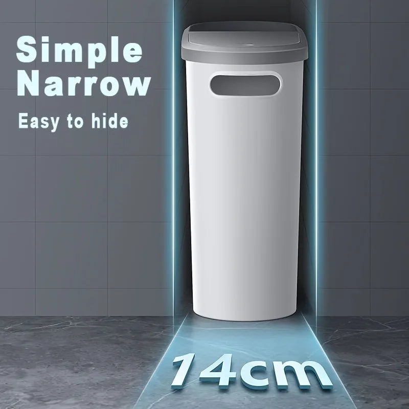 2/1 Pack Bathroom Trash Can, Small and Durable Trash Can with Built-in Handle, Easy to Clean Rust-proof.