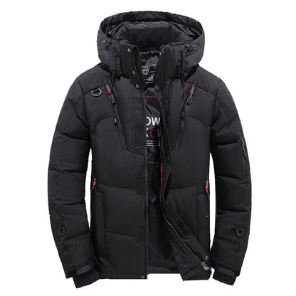 -20 Degree Down Jacket Male  Parkas White Duck Down Jacket, Hooded Thick Warm Padded  Coat Oversize M-4XL.