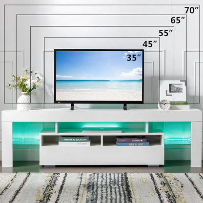 63-Inch Multifunctional TV Cabinet With Multi-Color Lighting Strip.