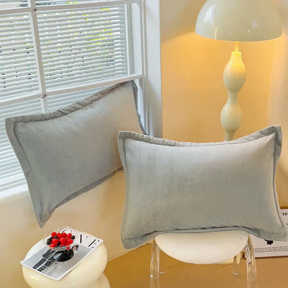 1/2pcs Soft Flannel Pillowcase Winter Warm  Cushion Cover Adult Kids.