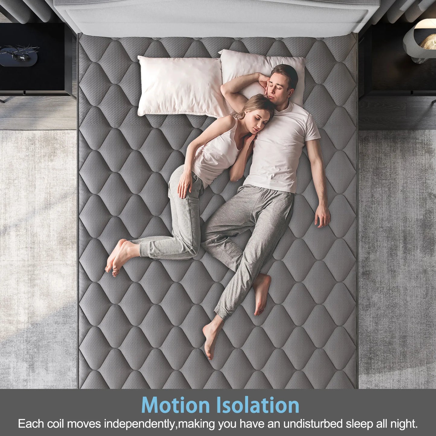 10"12"14"Twin Full Queen, King Size, Mattress in a Box Hybrid Spring Memory Foam Top Mattresses.