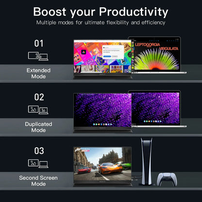 15.6 inch Portable Monitor for Laptop,1080P 72 NTSC 100S RGB USB C, HDMI Travel External Second Computer Screen with HDR.
