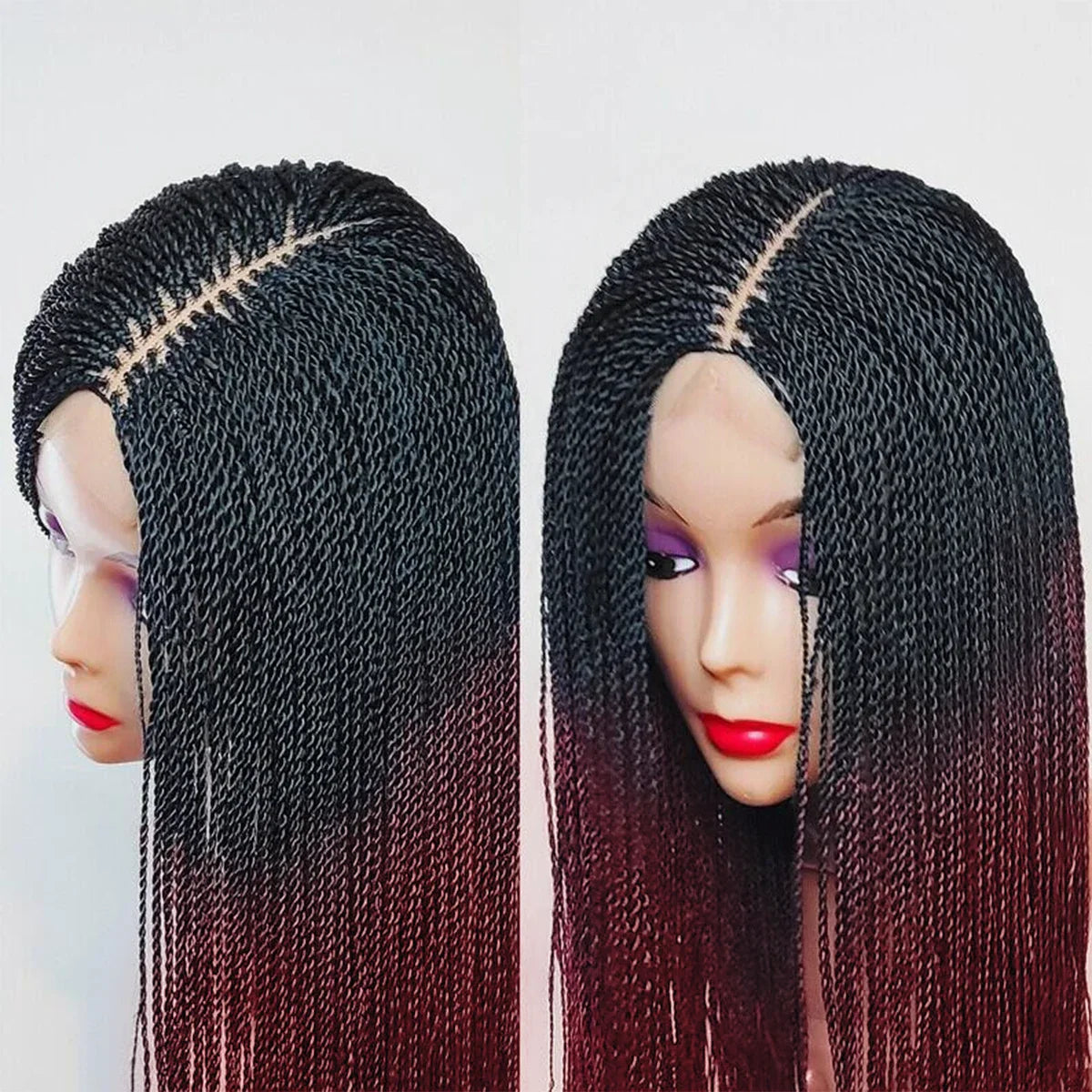 Senegalese Micro Twist Braided Wig | Bob Length | Light Passion Twist | Lace Front Wig | Black Women