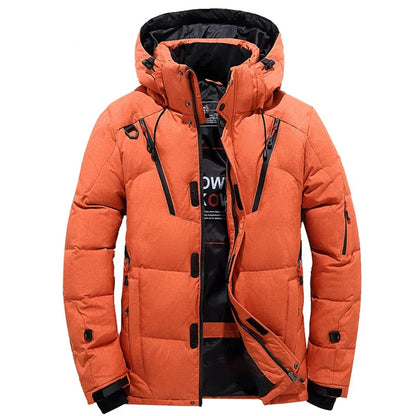 -20 Degree Down Jacket Male  Parkas White Duck Down Jacket, Hooded Thick Warm Padded  Coat Oversize M-4XL.