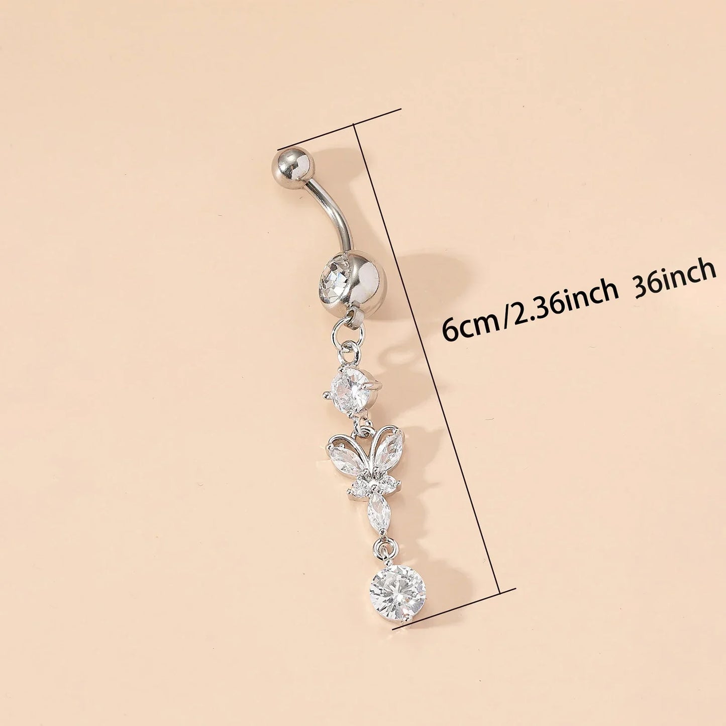 Trendy Body Piercing Jewelry with  Flower Fringe Navel Ring Belly Button