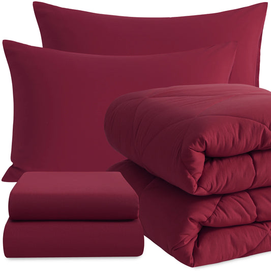 Comforter Set Includes Fitted Sheet, Top Sheet and Pillowcases