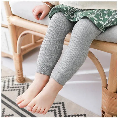 1-6 Years Girls Toddler Baby Basic Ribbed Sweater and Leggings, Footless Tights.