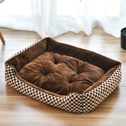 Large Pet House Dog Bed, Cat Mat, Long Plush Deep Sleeping Warm Soft Small Dog Cushion.