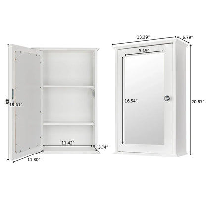Single Door Mirror Indoor Bathroom Wall Mounted Cabinet.