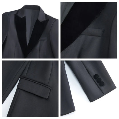 2025 New Kids Suit Set, 4 Pieces Formal  Suits for Boys, Jacket, Vest, Pants, Bowtie Velvet Collar.
