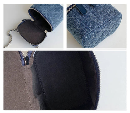 Mini Denim Crossbody Bags for Women | Lingge Chains Shoulder Bag & Fashion Brands Box Bag (Lipstick Coins Purses & Handbags)