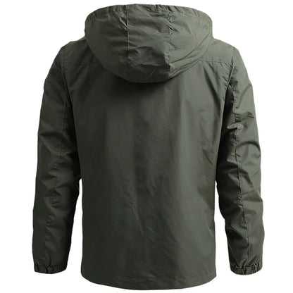 Windbreaker Men Tactical Jacket Waterproof Hooded Coat Size S-5XL