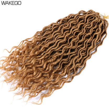 Goddess Faux Locs Crochet Hair | 18" Soft Curly Braids | Ombre Dreadlocks Extensions | 24 Strands/Pack