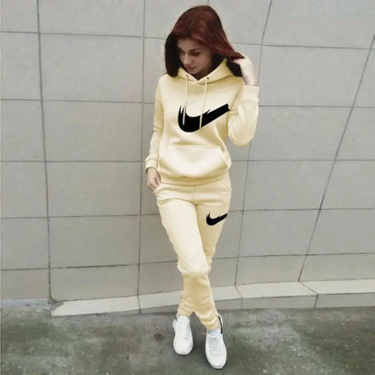 Hoodie Pants Sets Women 2pcs Sports Outfits, 2025 Home Outdoor Jogging New Designer, Autumn Winter Tracksuit.