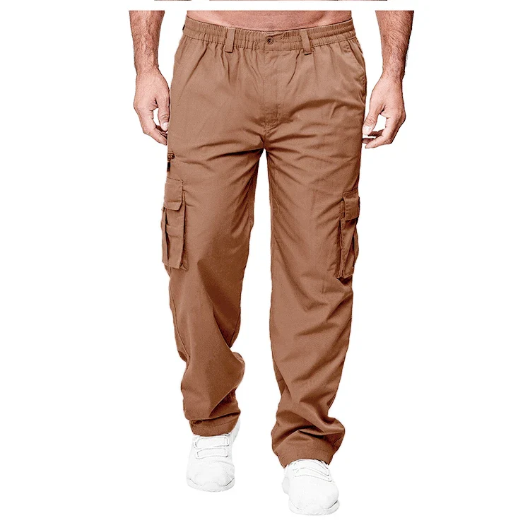 Men work pants, casual multi pocket tactical pants, outdoor sportswear, loose straight leg pants, long pants, plus size.