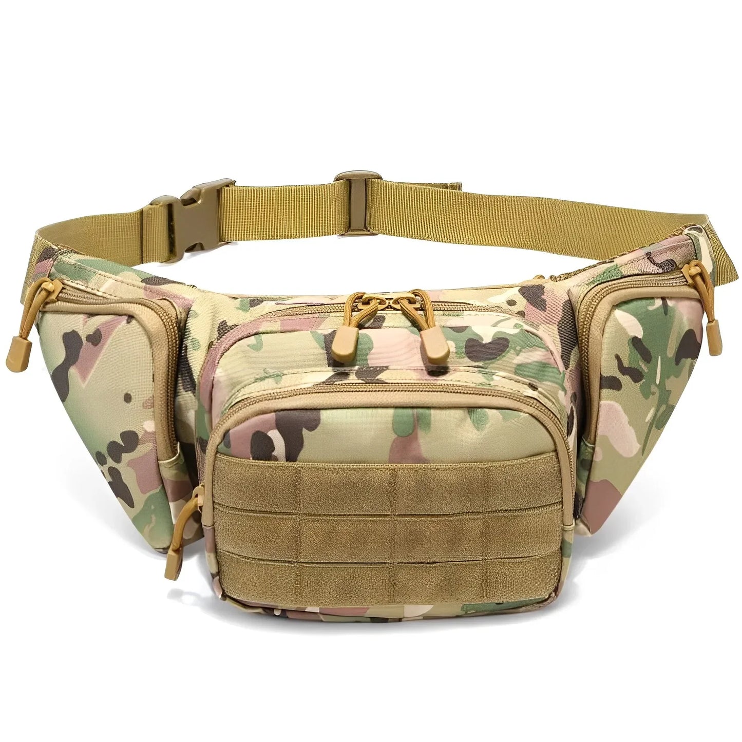 Men Nylon Shoulder Hiking Mobile Phone Bag. Multi-function Waist Pack High-capacity  Bag.