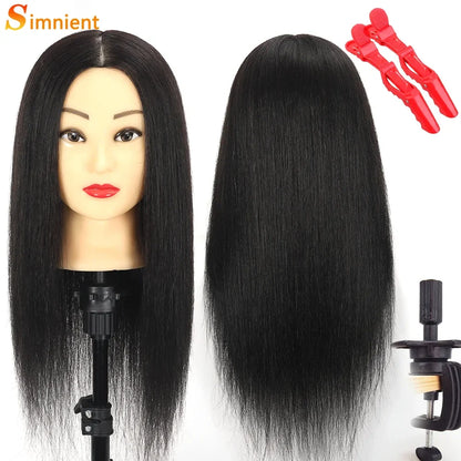 100% Real Human Hair Doll Head For Hairstyle Professional Training.