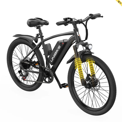 Q7 Adult E-bike 400W Motor,36V 10Ah Battery, Electric 26 Inch Fat Tire E-Mountain bike.