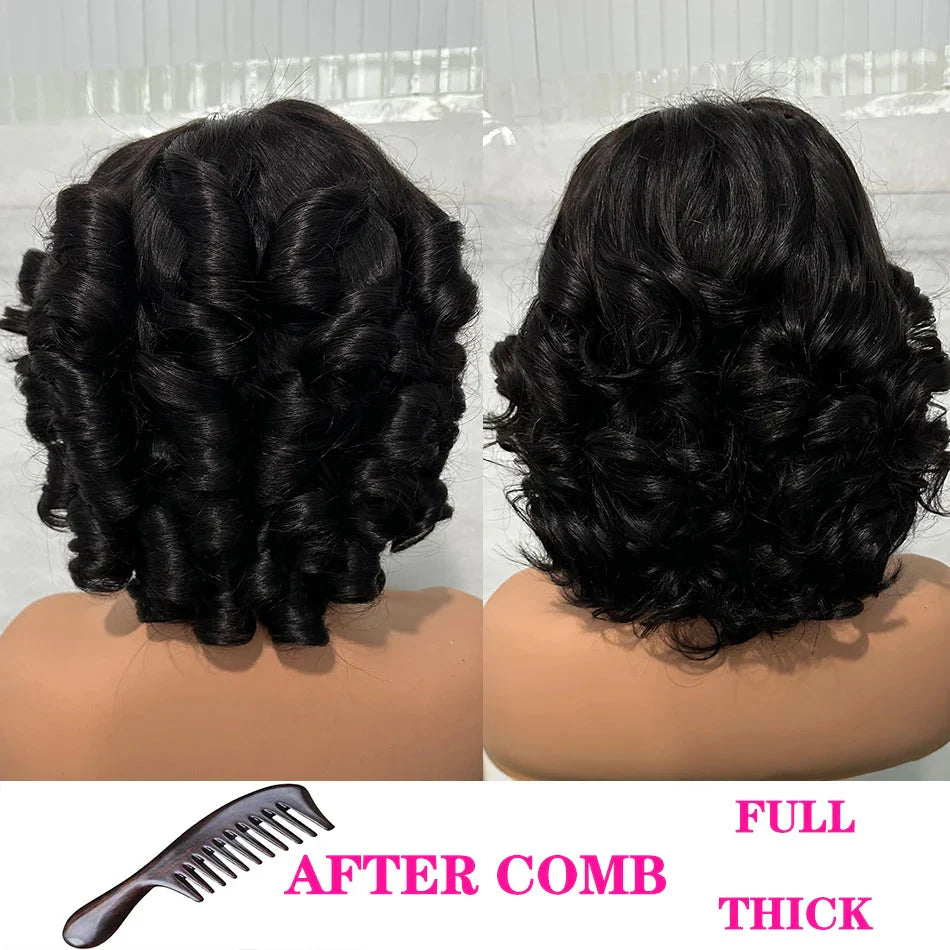 100% Human Hair | Highlight | Vietnamese | Bob | Bouncy | Loose | Curly | HD Lace Closure | Glueless Wigs | Human Hair | Ready To Wear