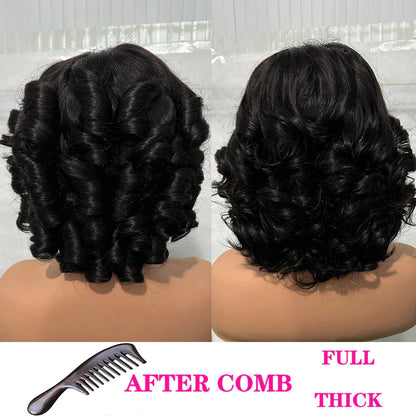 100% Human Hair | Highlight | Vietnamese | Bob | Bouncy | Loose | Curly | HD Lace Closure | Glueless Wigs | Human Hair | Ready To Wear