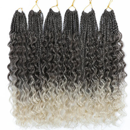 Ombre Goddess Box Braids Crochet Hair with Curly Ends | 14 Inch | 1-6 Packs