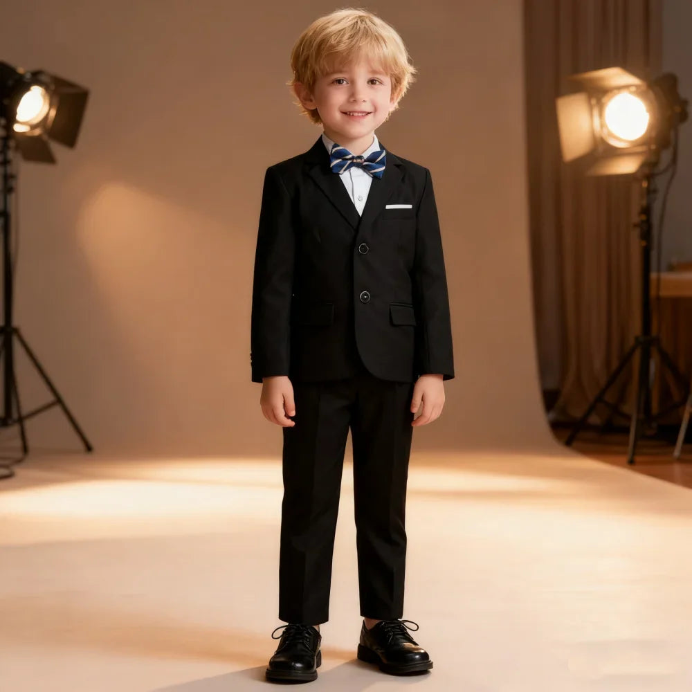 Black Suit Set for Kids 3-14 Yrs, Three Piece Formal Suit Set for, Communion Back to School.