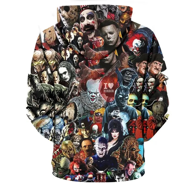 New Arrival Personality Hoodies ,Horror Movies 3D Printed Pullover.