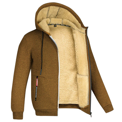 Men's Jacket Winter Camouflage Fleece Thicken Hooded Jackets, Casual Zip Up Hoodies Streetwear Coats.