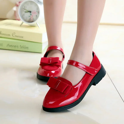 Girls Flats Children Princess Shoes, With Bow-knot Mary Janes Elegant Classic British Style Autumn sizes 27-38.