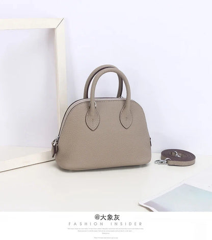 Shell Bag Women's Messenger Bag | Cow Leather Simple Shoulder Bag & Fashion Ladies Classic Handbag (Small Mobile Phone Crossbody Bag)