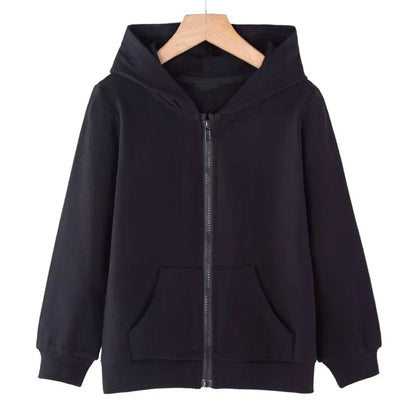 Children Zipper Style Hoodies Boy Black, Girls Pink, Age 3-12.