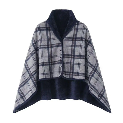 Winter Wearable Shawl Blanket, Warm Flannel Casual Office Blanket, with Button.