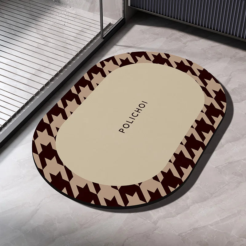 Bath Mats Bathroom  Anti Slip Floor Mat Quick Dry Shower Toilet Rug
