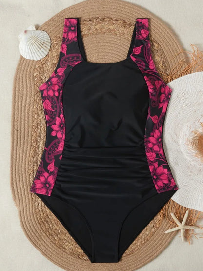 One Piece Plus Size High Waist Bikini Women Push Up Large Size Swimsuit Summer.