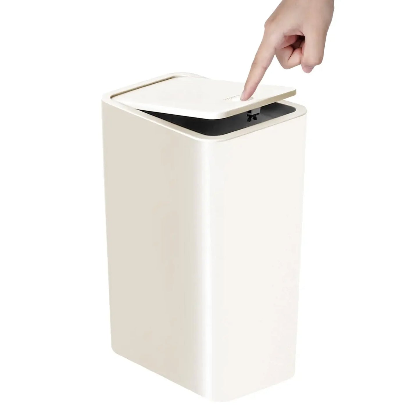 Bathroom Trash Can-10L Small Garbage Can with Press Top Lid for Toilet, Bedroom, Living Room.