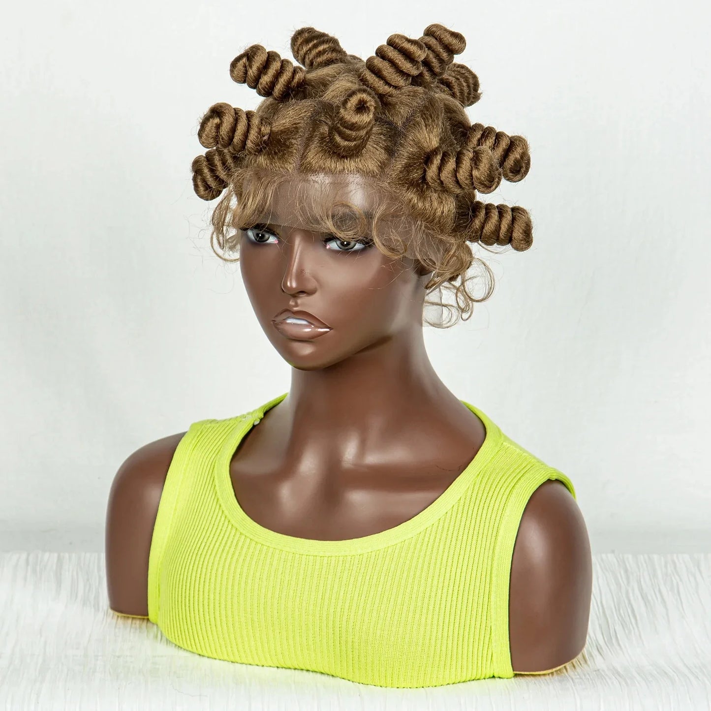 Handmade Bantu Knotless Braids Wig | Full Double Lace Front | Baby Hair