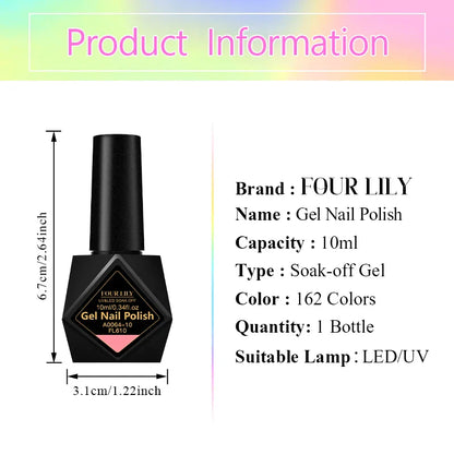 10pcs 10ml Gel Nail Polish Set, HEMA TPO Free, Red ,Coffee Brown, Semi Permanent Soak Off ,UV Gel Varnish For Winter Nail Supplies.