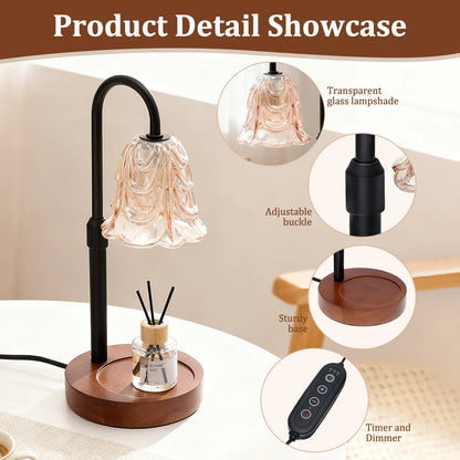 Candle Warmer Lamp with Timer 4 Speed Dimmable, Height Adjustable Base, New Home Decor.