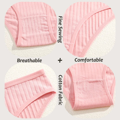7PCS Women Seamless Cotton Panties, Ladies Low Rise Stripe Underwear Elastic Comfortable Cotton Briefs.
