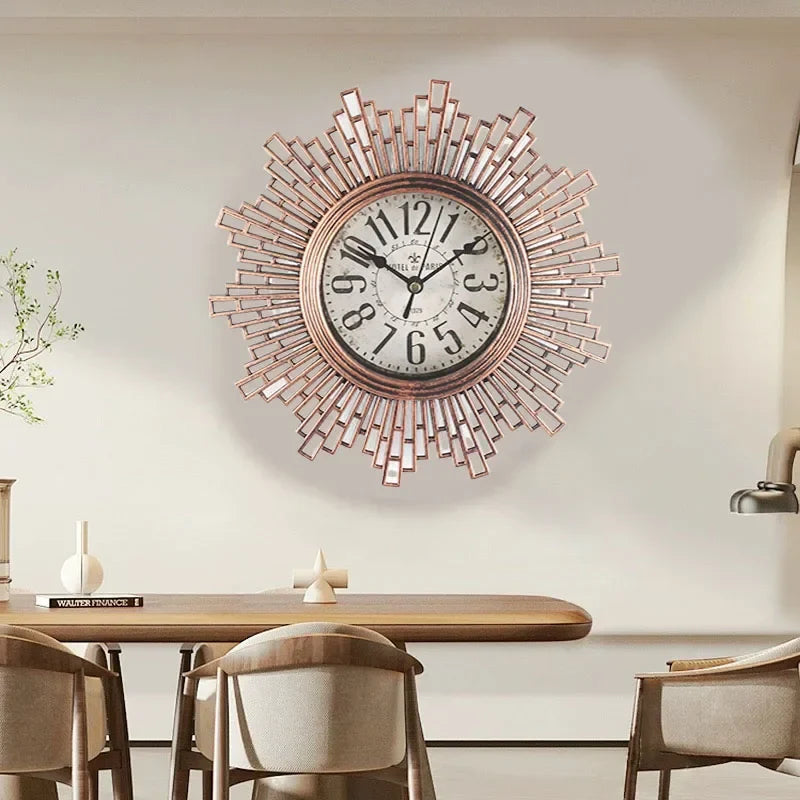 Rustic Retro Wall Clock, Quartz Battery Operated Non Ticking Mute no tick.