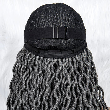 Knotless Box Braided Wig with Curly Ends & Baby Hair | Synthetic Lace Front Wig for Black Women