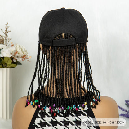 Braided Baseball Cap Wig | Adjustable Hat Wig | Afro Black Women & Girls