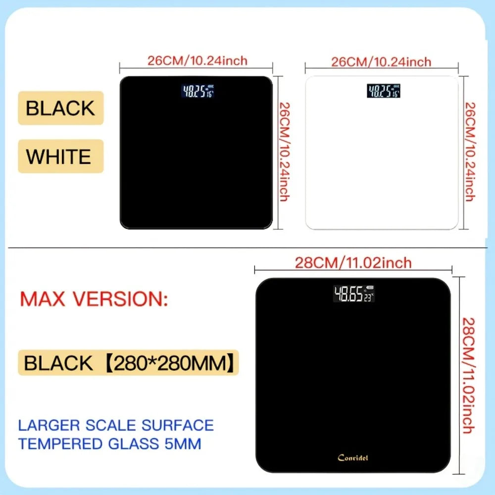 High-Precision Bathroom Scale, Electronic Scale, Accurate, with LED Display And Temperature Reading Switchable Between