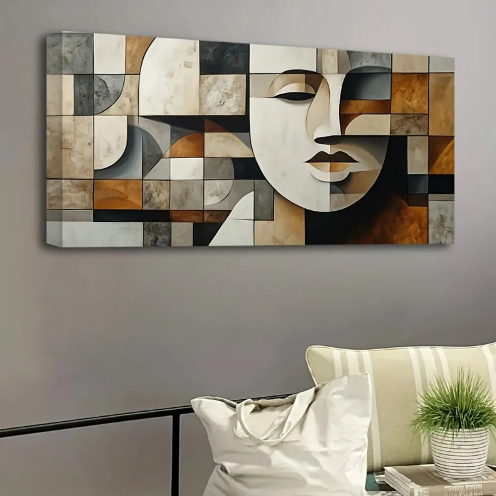 Hand-painted oil paintings  geometric shapes