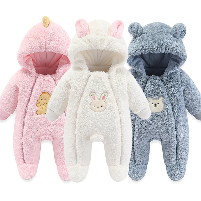 Newborn Baby Winter Jacket  Hooded  Romper   Boys  Girl  0 to 12 Months