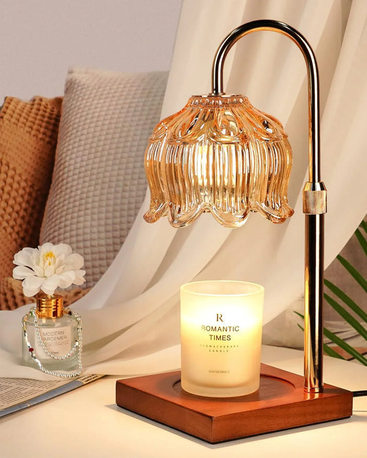 Flower Candle Warmer Lamp with Timer, Gifts for Women, Mom Birthday, House Warming, New Home.
