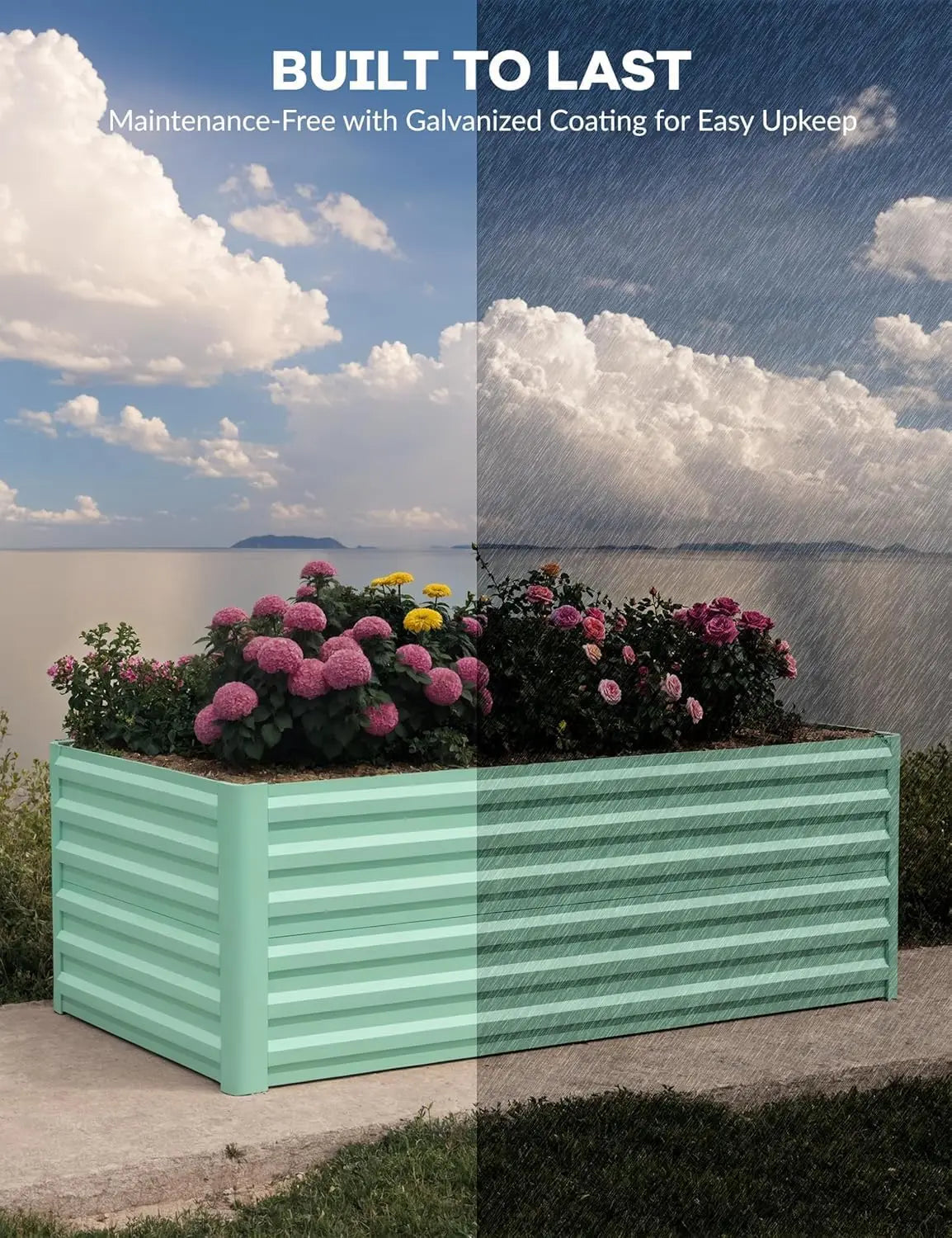 Galvanized Raised Garden Bed Deep Root Planter