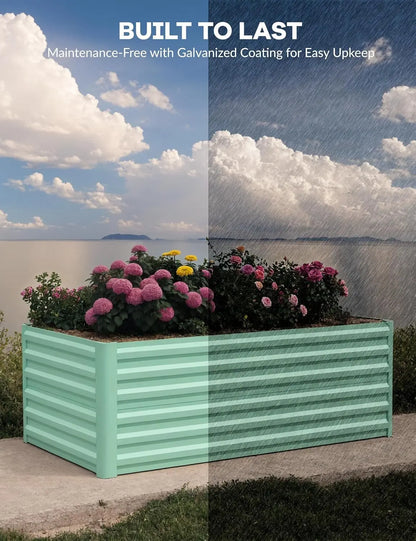 Galvanized Raised Garden Bed Deep Root Planter