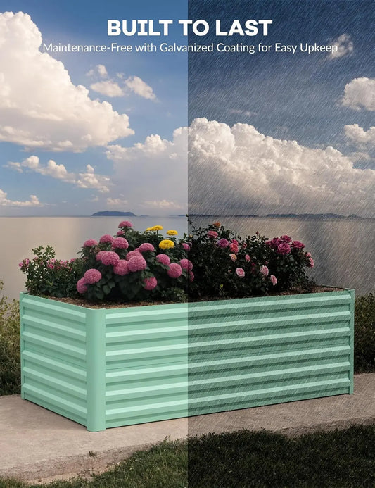 Galvanized Raised Garden Bed Deep Root Planter