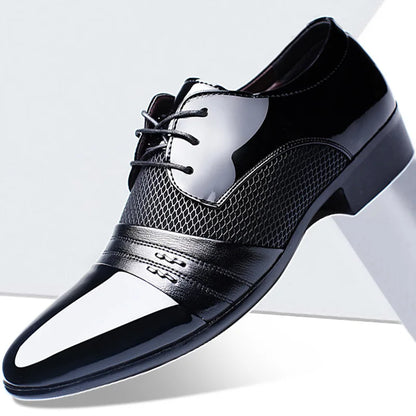 New British Men Leather Shoes, Classic Pointed Toe Formal.
